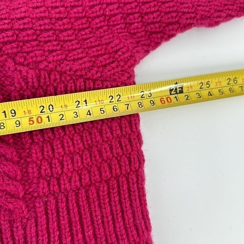 Kilronan Knitwear Pink Aran Stitch Irish Wool 3 Button Cardigan Sweater Size XL - Picture 8 of 10